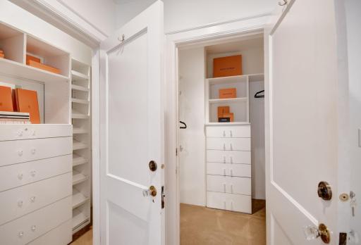 custom built-ins in large closet (one large closet with two doors)