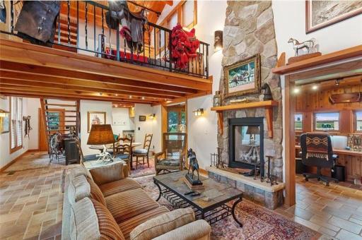 A warm and cozy place to enjoy a fire in the massive fireplace and read your favorite book!