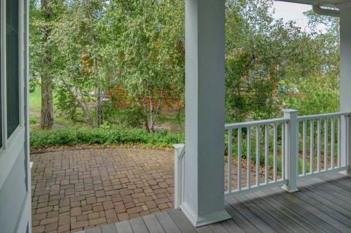 Paver patio off the deck for grilling or extra seating