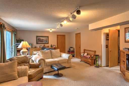 spacious lower level family room