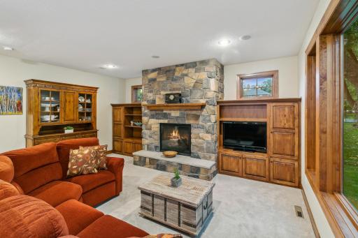 Main floor Family room with beautiful built ins