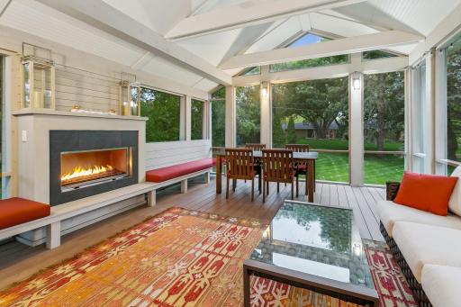 Take the chill off with the beautiful gas fireplace. Egress also to the paver patio