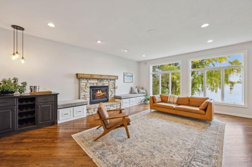 Nice bar area, and gas fireplace.