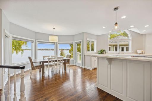 Bar seating for quick breakfast.