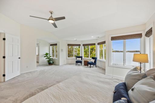 Lay in bed and watch the ever changing landscape, from pink sky's, to the moon light dancing on the water, to the flocks of birds flying by in migration.