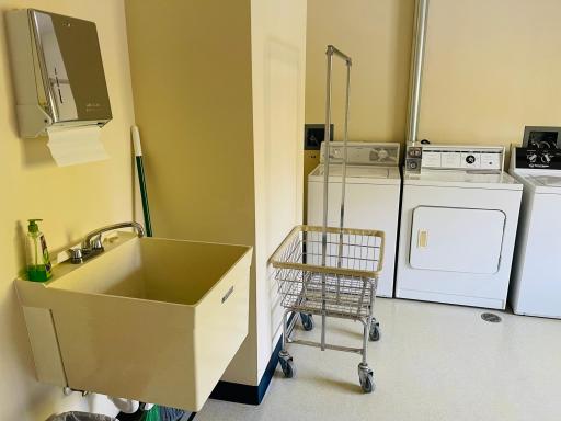 Laundry room sink in the community laundry room.