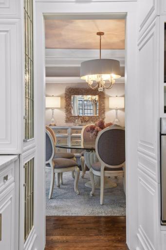 View into the dining room from the kitchen.