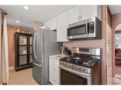Stainless steel appliances create for a clean, cohesive look that is easy to maintain.