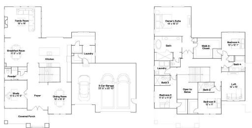 Main and upper level floorplan. Please note: laundry is upstairs, not on main level.