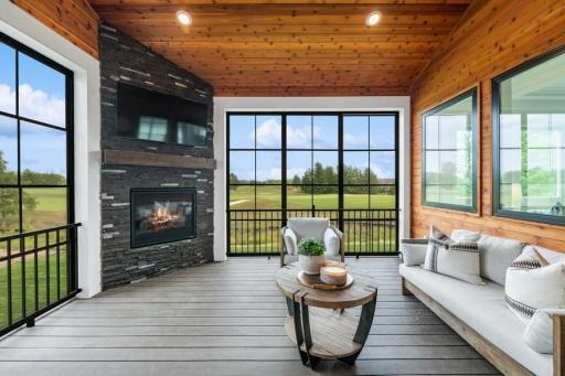 Generously sized screened porch with retractable vinyl windows! It's a great space!