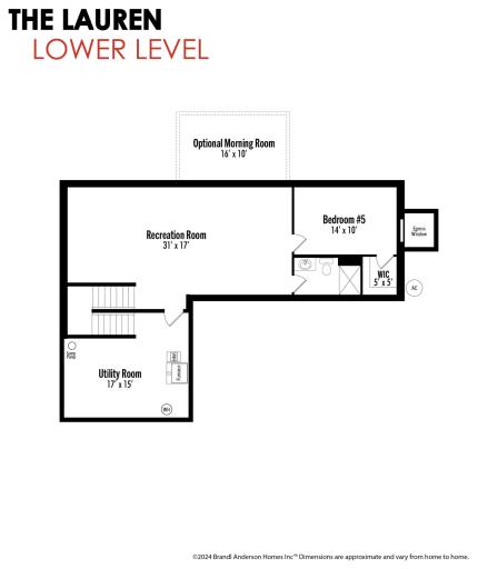 home has finished lower level and optional morning room on lookout