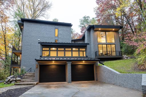 The two car garage has a studio space above it with a private entrance.