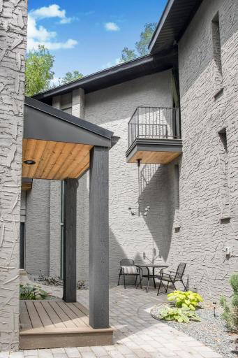 This charming courtyard is the perfect canvas for your seasonal decor!