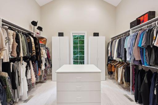 The Owner's Suite extends to a wonderful room custom-designed with storage solutions for clothing, accessories & personal items, with an opportunity to further expand organization of the home.