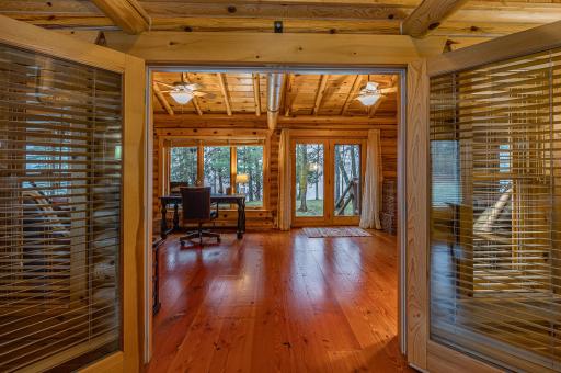 Additional seating area or office space with views of the lake.