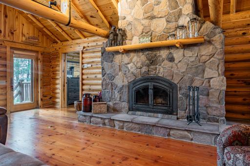 Wood burning fire place in the great room.