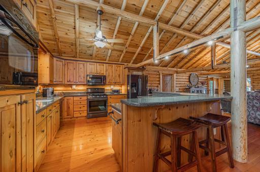 Kitchen with lots of counter space and storage.