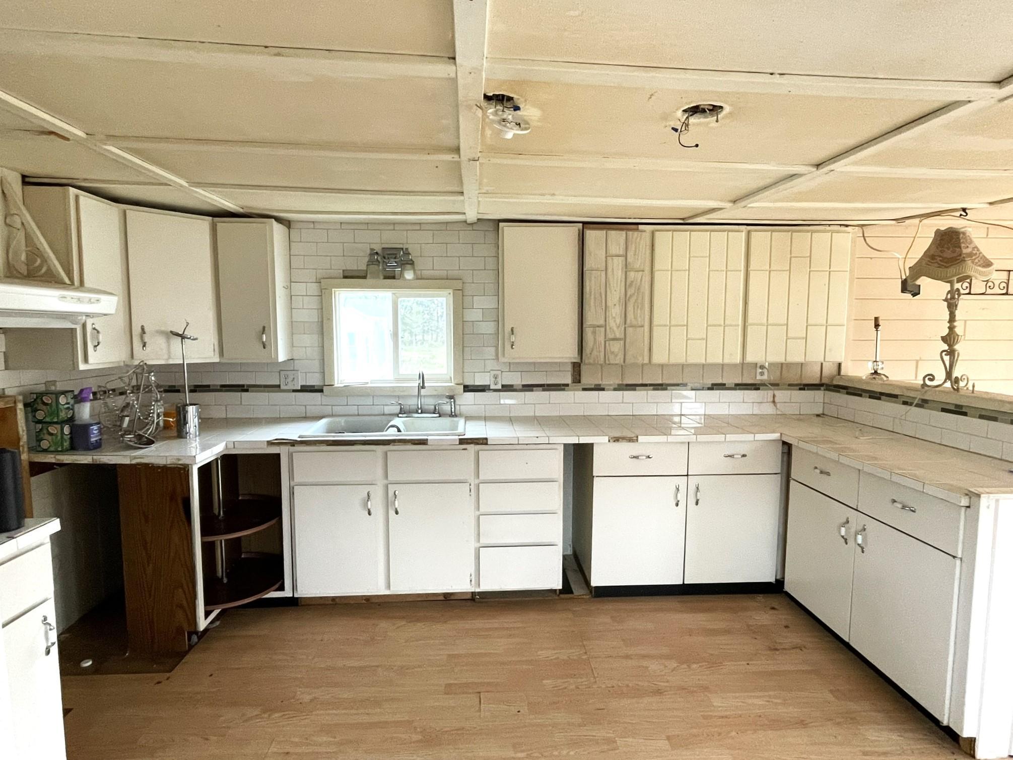 Kitchen. Living Room to right & bedrooms to left.