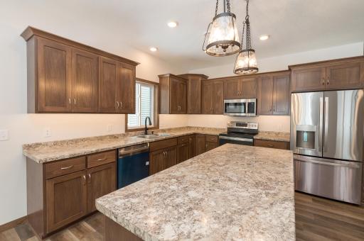 Custom kitchen with soft close drawers & doors - large center island!