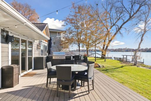 Massive maintenance free composite decking built in grill!