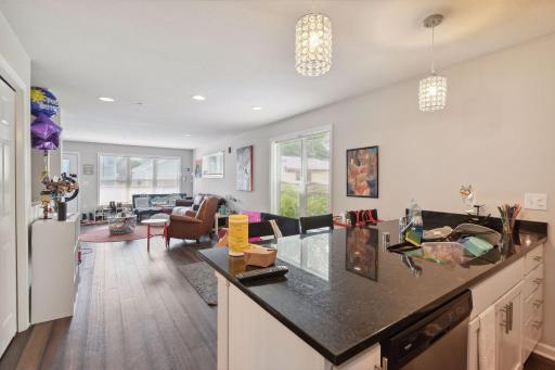 View from kitchen to main level living area
