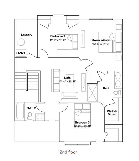 The Madison has all these upper level features, large bedrooms and closets, inviting loft, upper level laundry and great bath configuration. (Artist rendering)