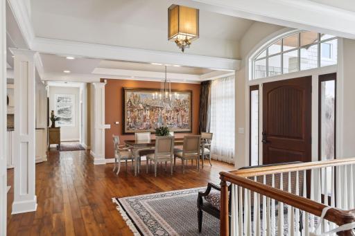 The dining room is very open and offers plenty of space to expand the table.