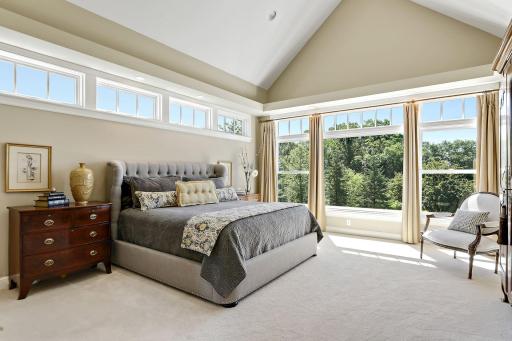 The owners sleeping area with vaulted ceiling. Lots of beautiful windows.