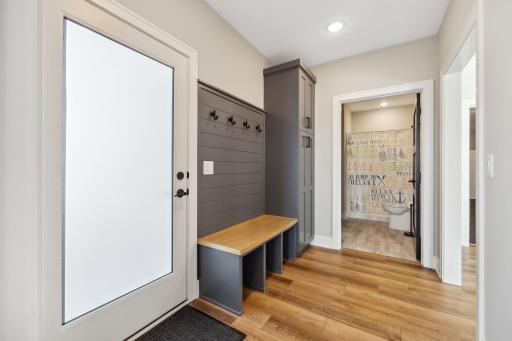 2nd walkout entry, located under the covered porch, adjacent to a 3/4 bath