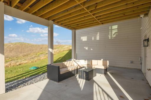 Escape the sun and heat under the covered porch