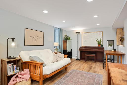 Unlock the versatile potential of the basement room, a multifunctional space that seamlessly adapts to your needs, whether it be transformed into a bedroom, home office, or playroom.