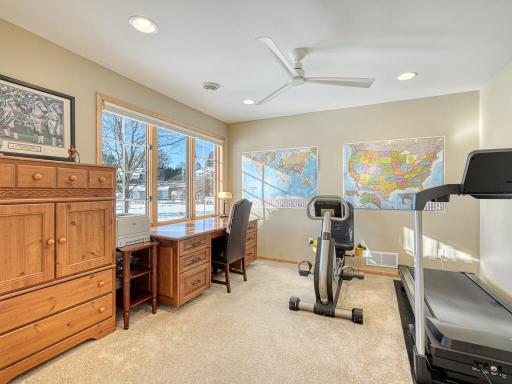 Lower level 4th bedroom is also the perfect office space with lake views!