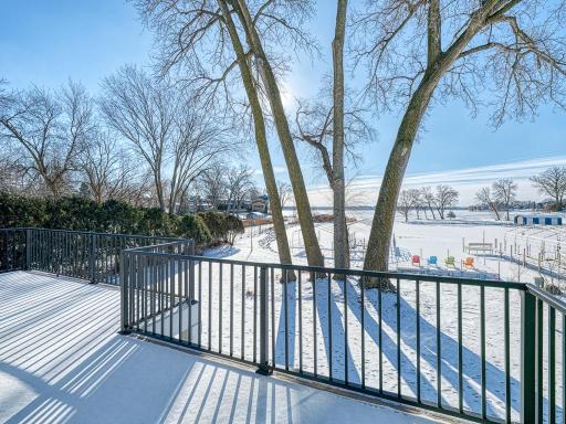 Expansive maintenance free deck with 2 automatic awnings.