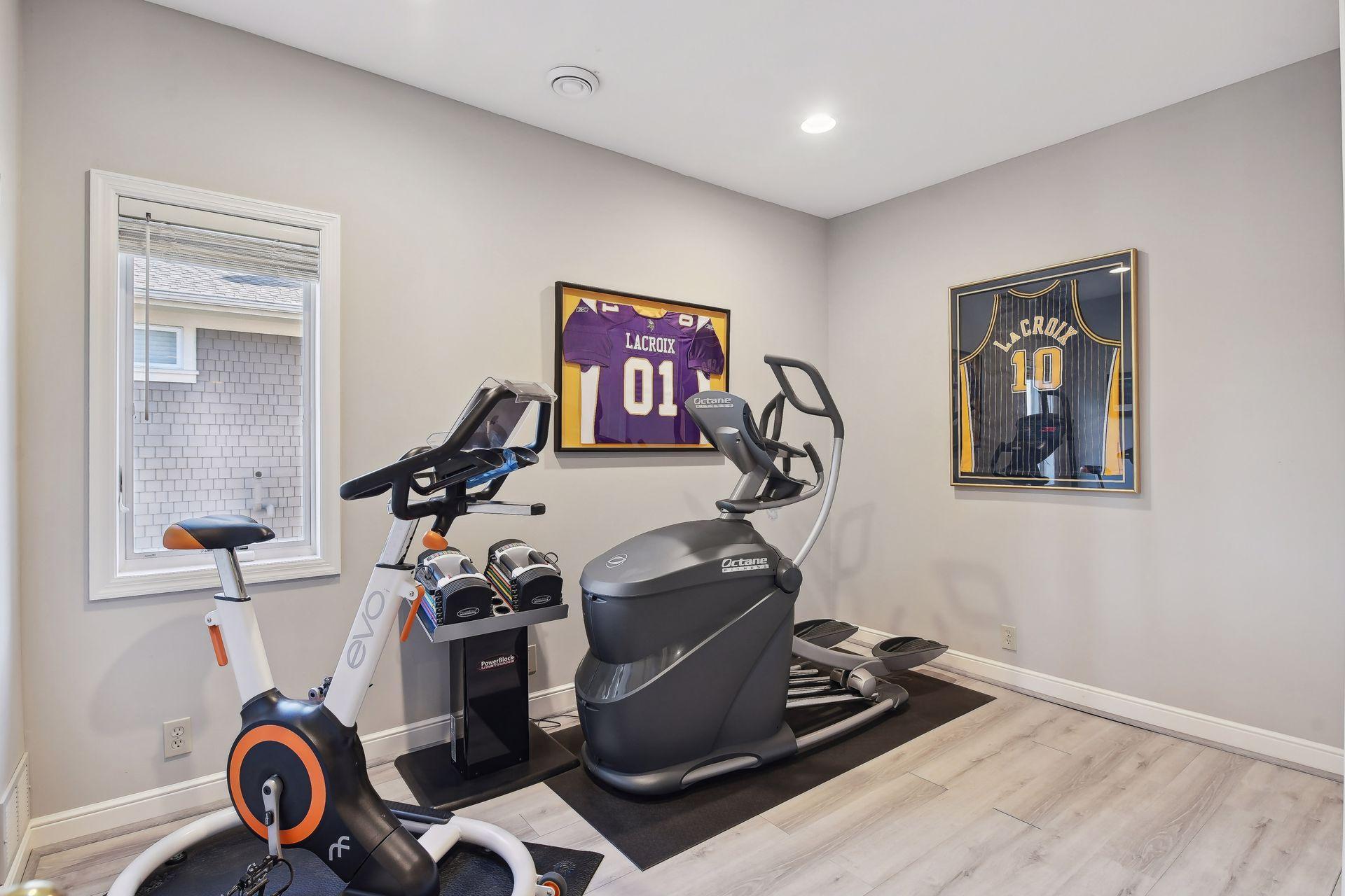 3rd upper level bedroom currently enjoyed as a workout room.