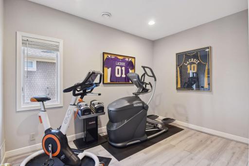 3rd upper level bedroom currently enjoyed as a workout room.