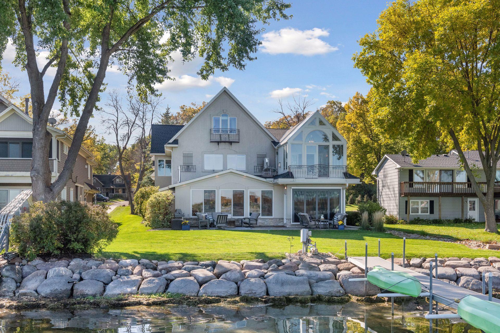 Rip rap, shore power, and dock cover & deck.