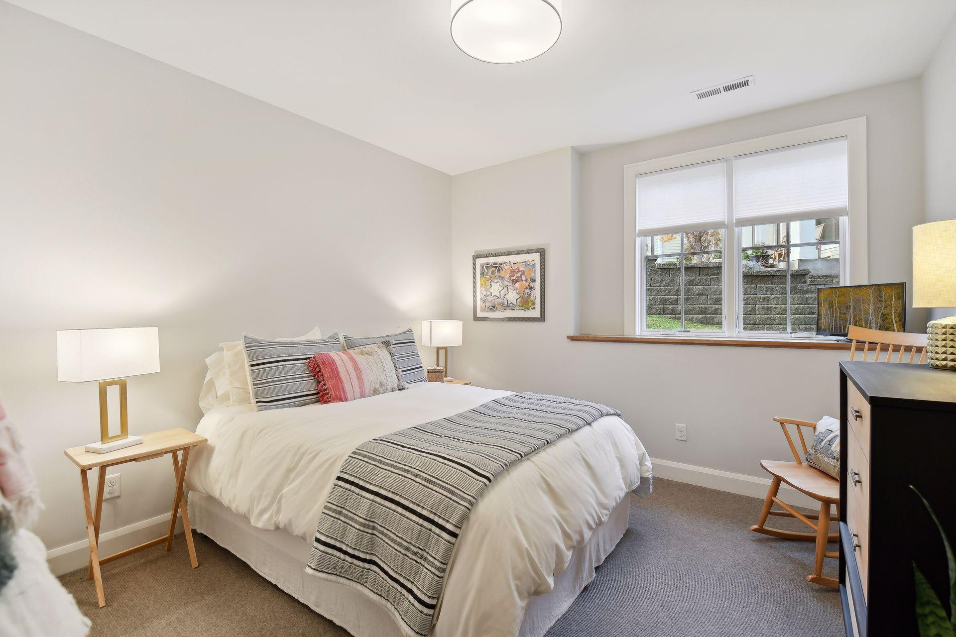 The lower-level guest bedroom.