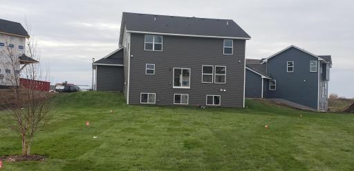 Home has many windows on the back and large backyard.