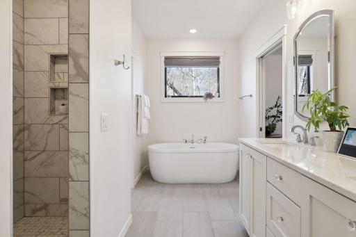 This spa bath is spectacular and the soaking tub is another upgrade that is simply fabulous.