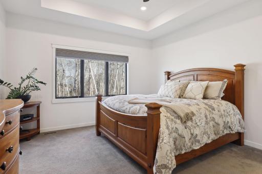 The master bedroom is expansive and easily will fit a king bed and additional furnishings