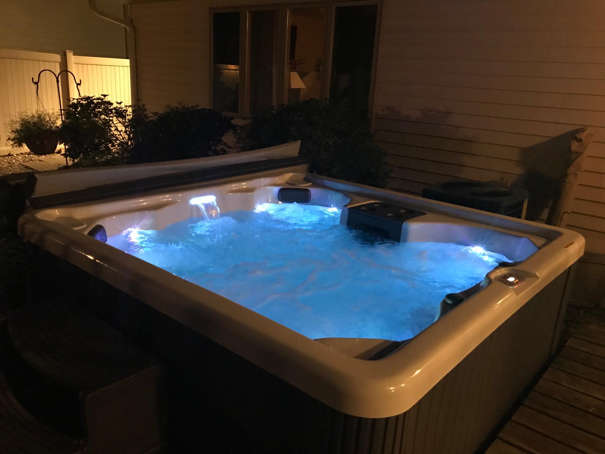 Hot Tub at Night.