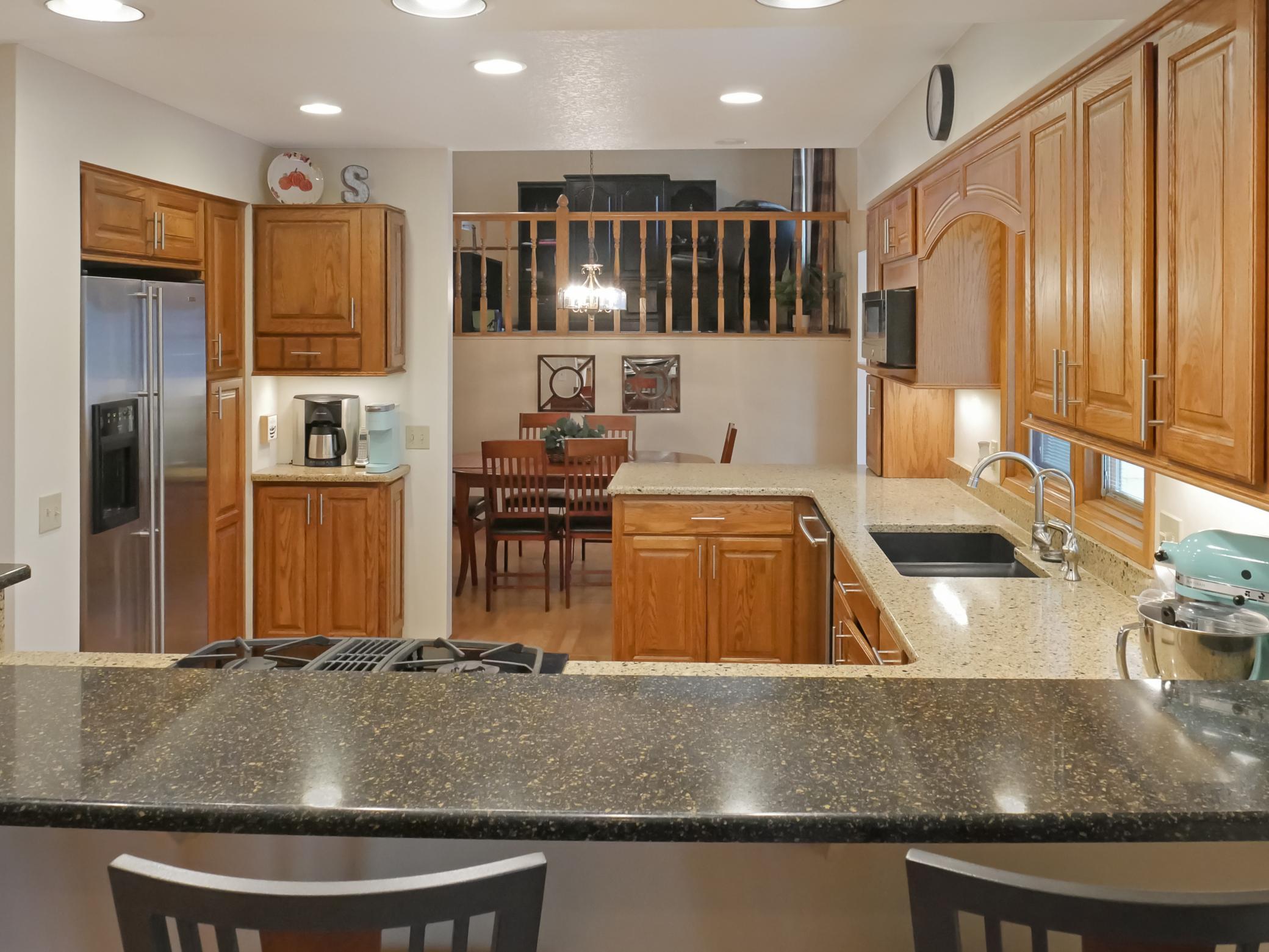 Kitchen from Living Room. Notice the large open concept.