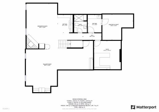 Basement floorplan - great entertaining and work spaces!