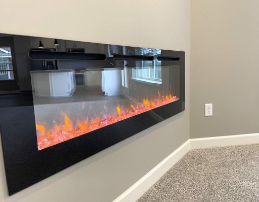 This electric fireplace is perfect for the long Minnesota winters!