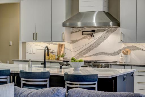 Maintaining this space is a breeze with the in-cabinet dust pan vacuum, expansive walk-in pantry, and your own personal AI assistant
