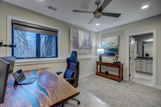 Second bedroom located on the lower level with a 3/4 Jack and Jill bath