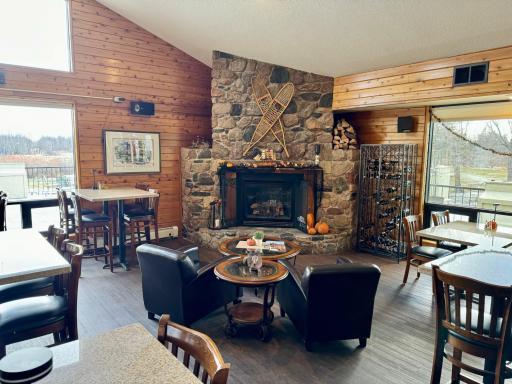 Fireplace in the dining room