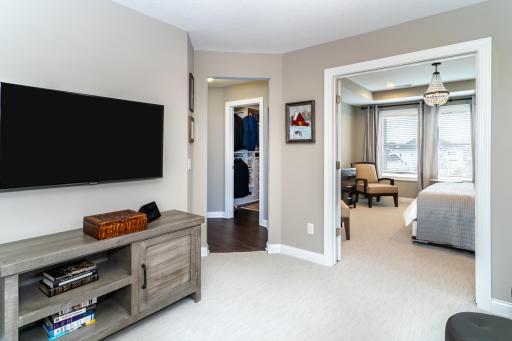 View From Bathroom into the Primary Bedroom.