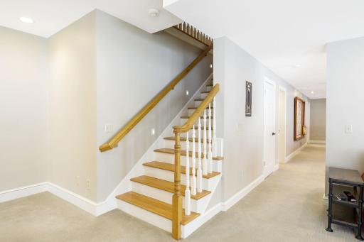 The lower level features a cozy family room, spacious entertainment room with wet bar, 2 flex rooms and abundant storage space.