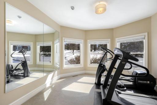 The second of two lower level flex rooms works great as an office or exercise room with abundant natural light.
